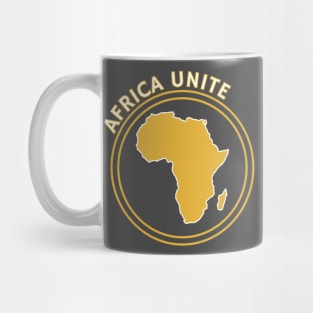 Africa Unite Gold and White Mug